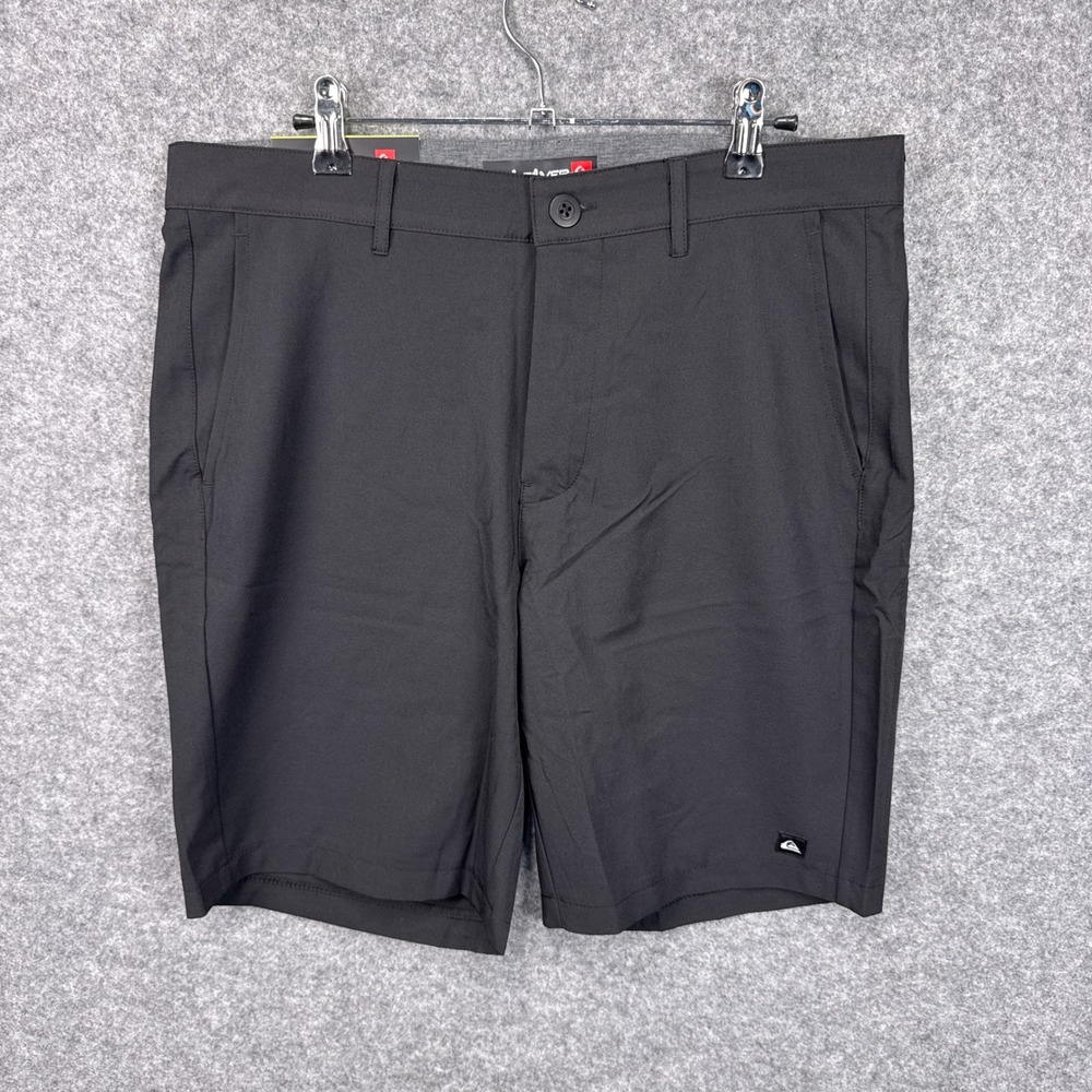 Quiksilver Men's Hybrid Shorts 32 Black 4-Way Stretch 9" Inseam UV Protection